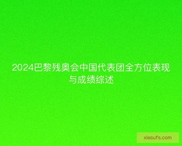 2024巴黎残奥会中国代表团全方位表现与成绩综述 2024巴黎残奥会中国代表团全方位表现与成绩综述